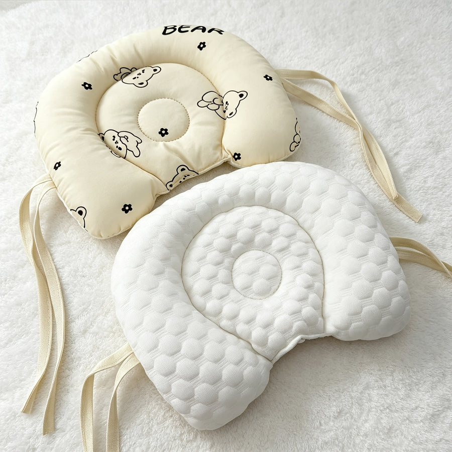 Oreiller de soutien de tête pour bébé doux en forme de U avec attaches — Monptitlou