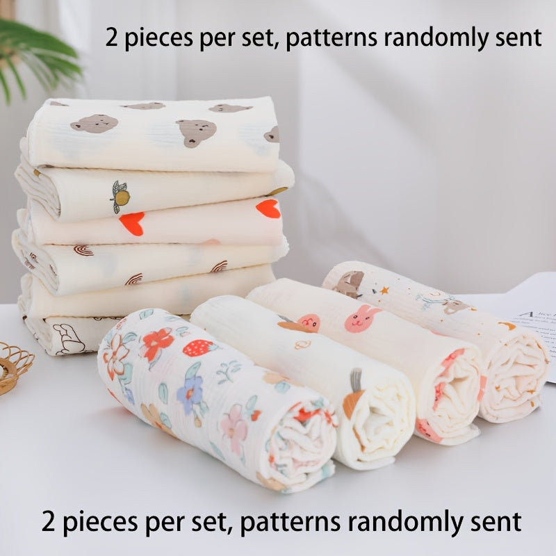 Lot de 2 langes bébé en double gaze absorbante — Monptitlou Image