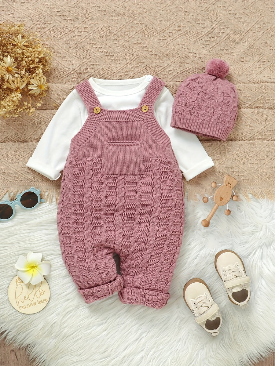 En tricot style vintage pour filles, comprenant un bonnet — Monptitlou
