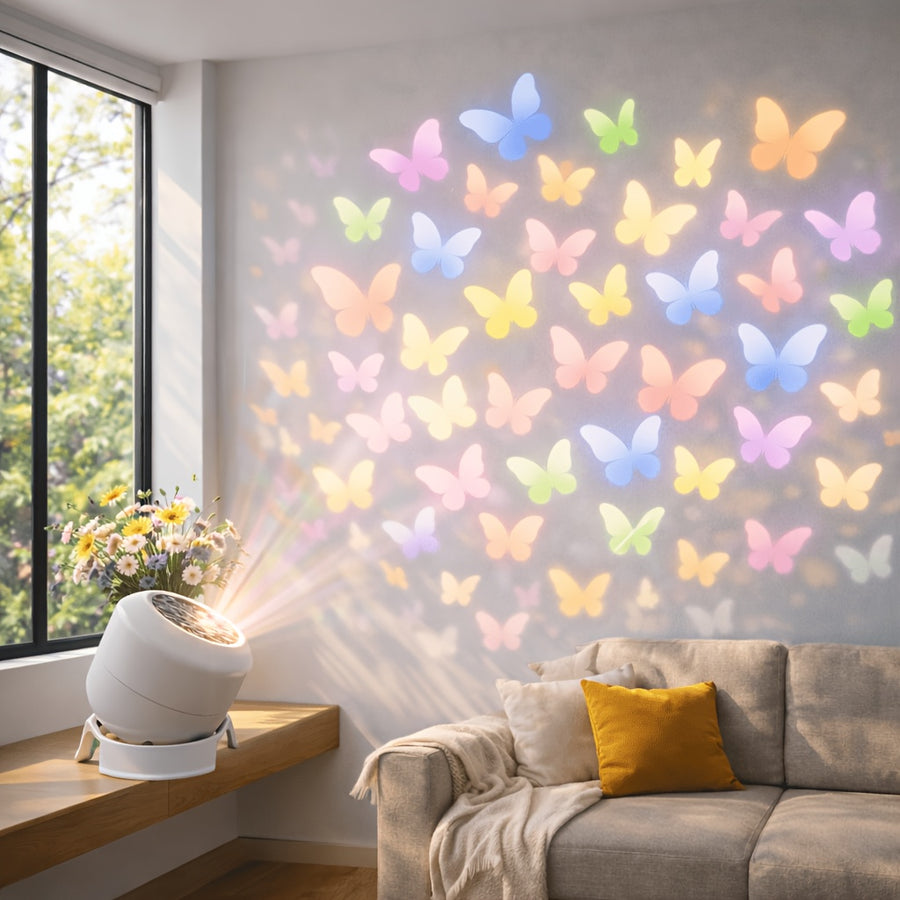 Lampe à Projection de Papillons Colorés Dynamiques — Monptitlou