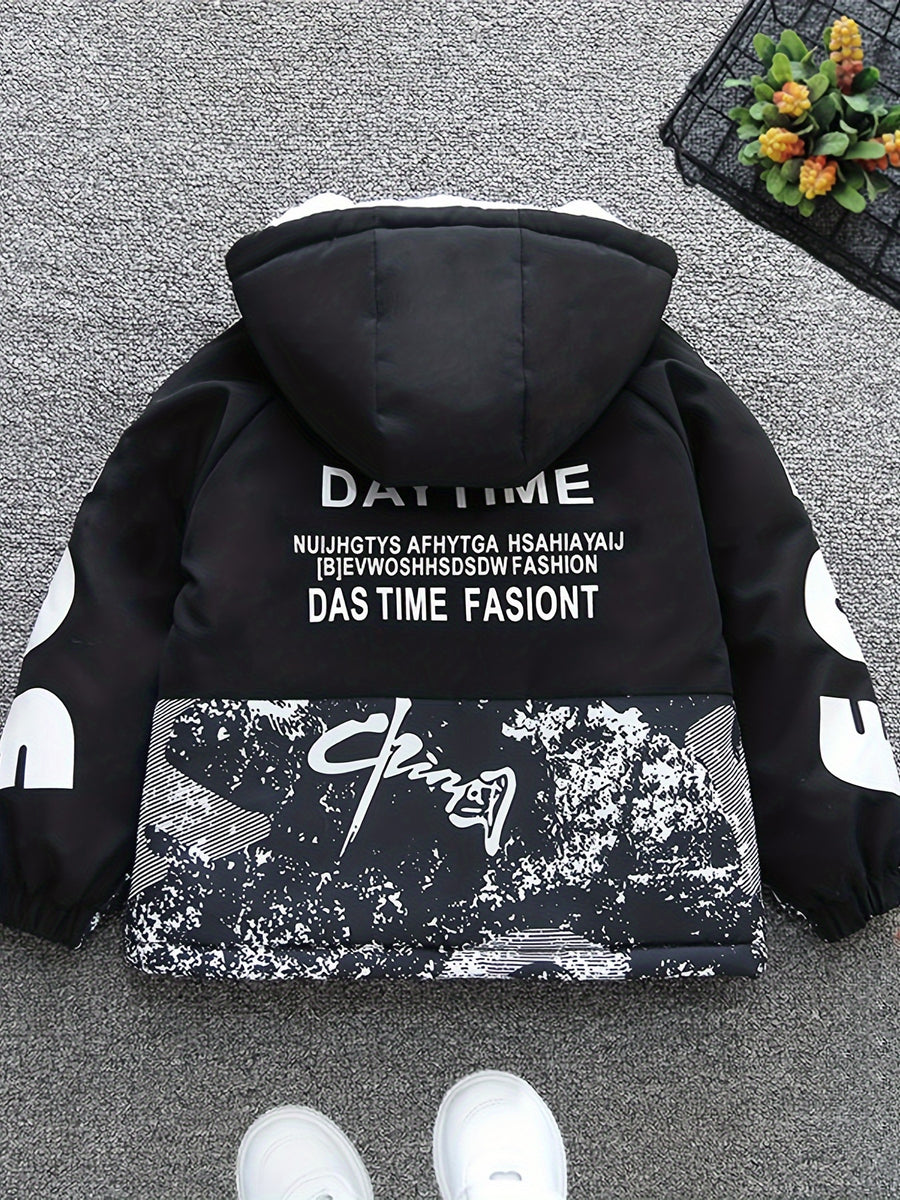 Veste d'automne/hiver pour garçons, doublée avec capuche — Monptitlou