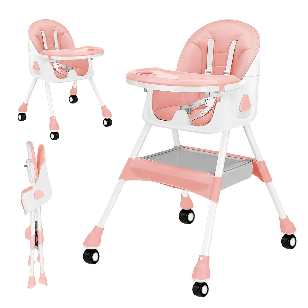 [Chaise 3-en-1 pliable] Chaise Haute Bébé 3-en-1, Pliable et Portable — Monptitlou Image