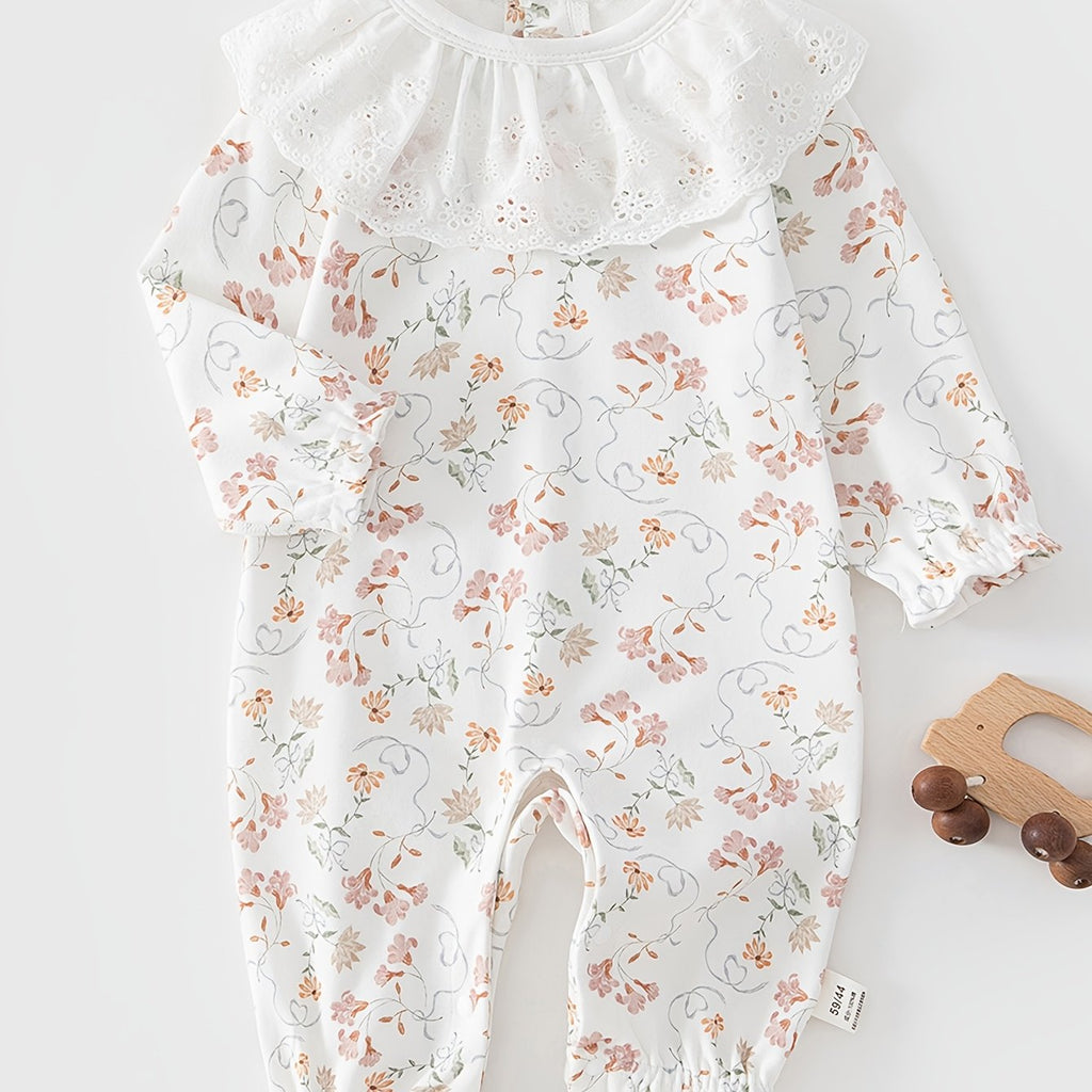 Nouvelle Arrivée Printemps Barboteuse à Manches Longues en Pur Coton — Monptitlou