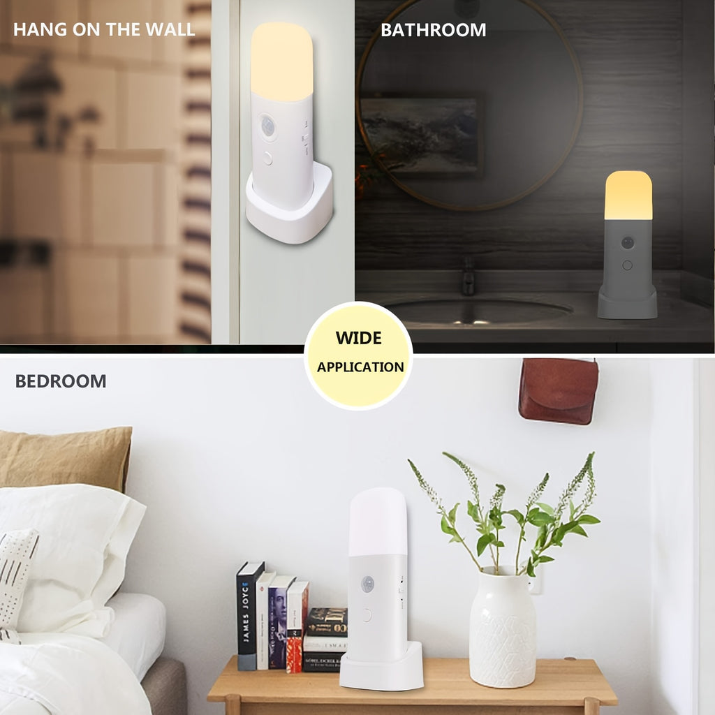 Veilleuse LED à Détecteur de Mouvement Humain, USB Rechargeable — Monptitlou