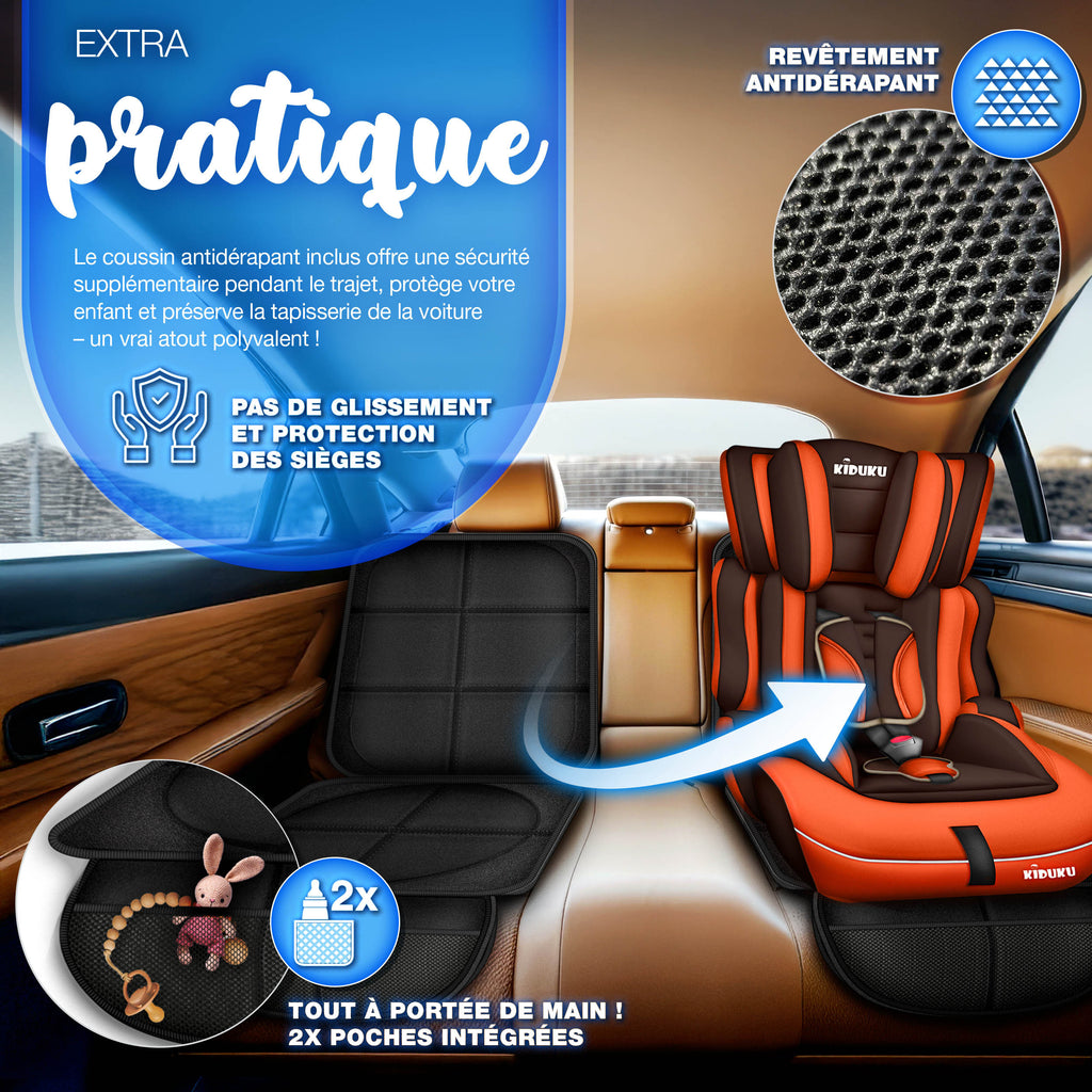 KIDUKU® Siège auto enfant 9-36 kg (1-12 ans) avec coussin pour siège