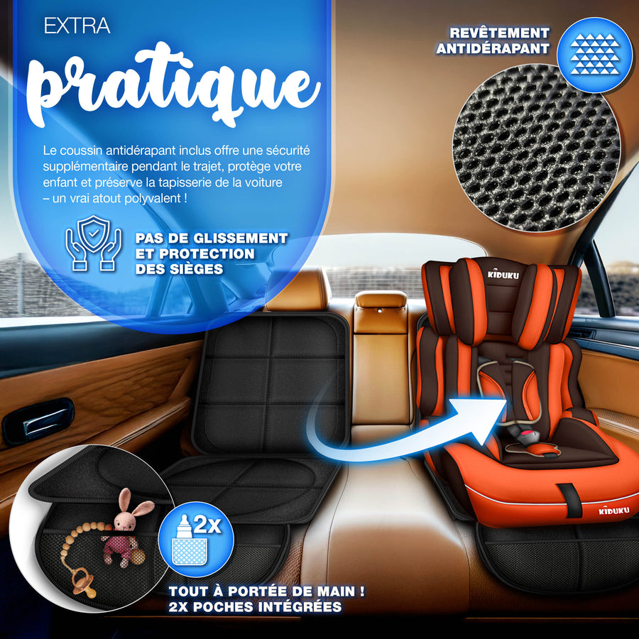 KIDUKU® Siège auto enfant 9-36 kg (1-12 ans) avec coussin pour siège