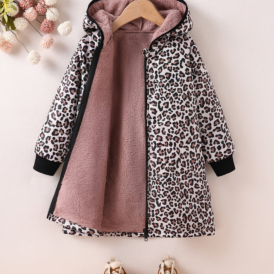 [Veste hiver lavable] Veste à capuche doublée polaire pour filles — Monptitlou