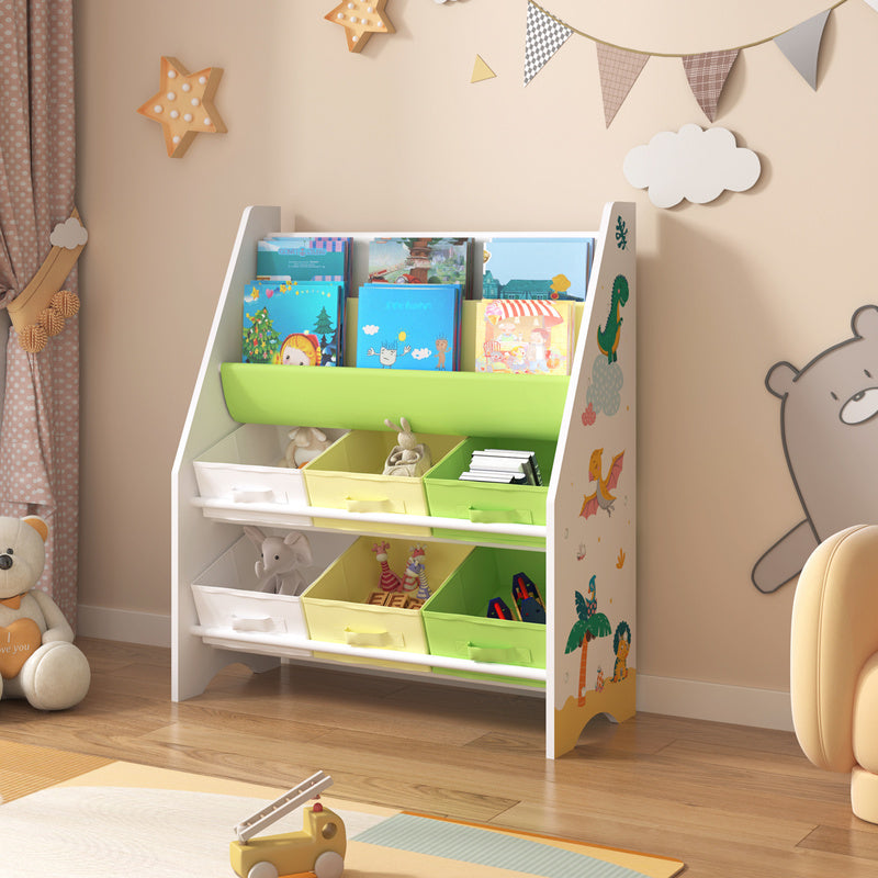 Étagère pour enfants 'Ponteceso' avec 2 compartiments de rangement et 6 — Monptitlou