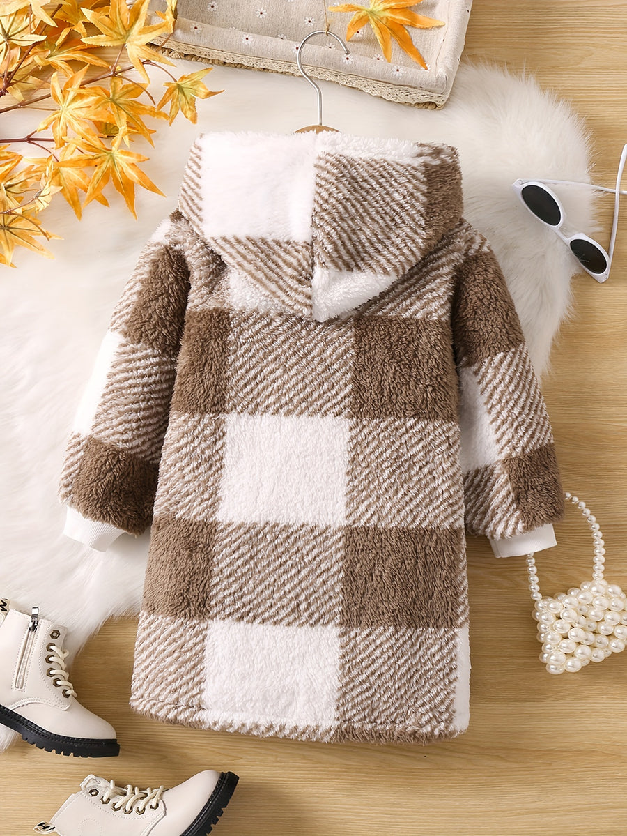 Veste longue à capuche pour fille, à la mode