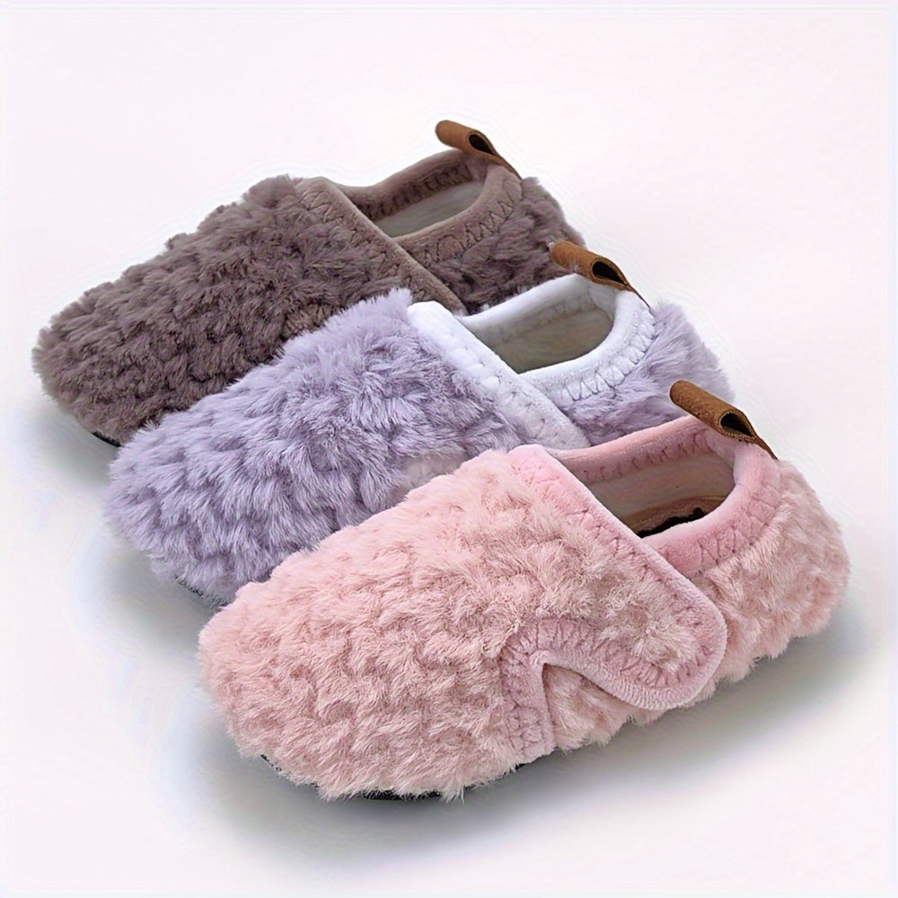 Chaussons douillets en fourrure pour bébé fille, semelle souple pour l'intérieur, automne et hiver