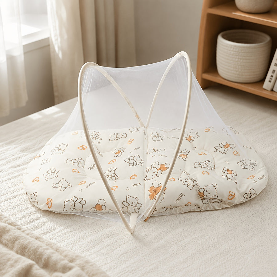 Matelas anti-moustique pliable pour bébé, support portable ouvert — Monptitlou