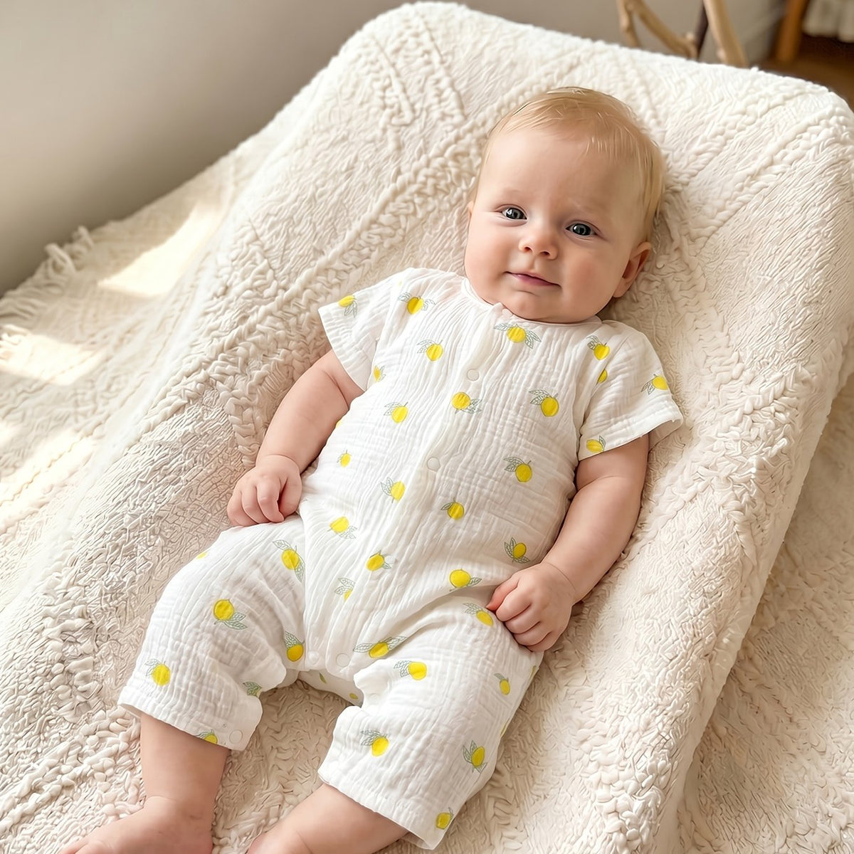 Mini-houppelande 1pc Bébé Nouveau-né Fille Garçon Imprimé Citron en — Monptitlou Image