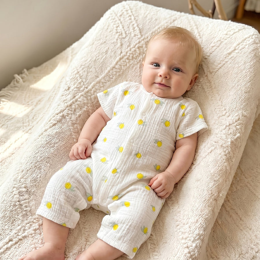Mini-houppelande 1pc Bébé Nouveau-né Fille Garçon Imprimé Citron en — Monptitlou