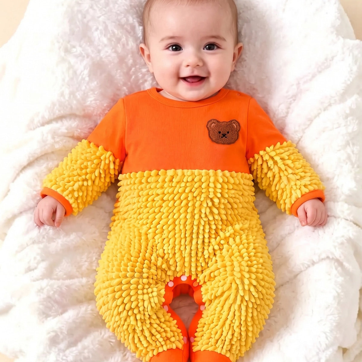 Body d'automne-hiver à manches longues pour garçons avec badge ours en — Monptitlou Image