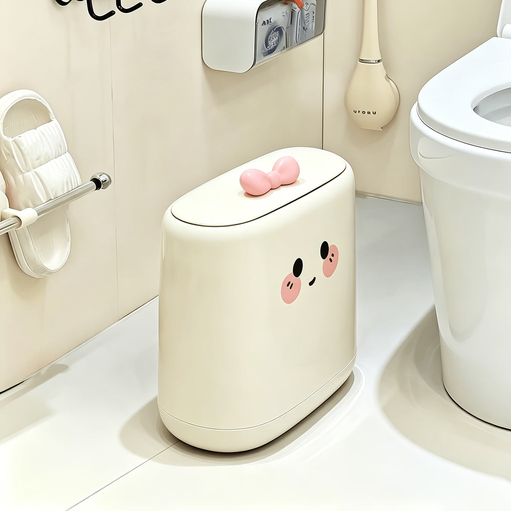 Poubelle Slim Mignonne avec Couvercle, Type Pression — Monptitlou
