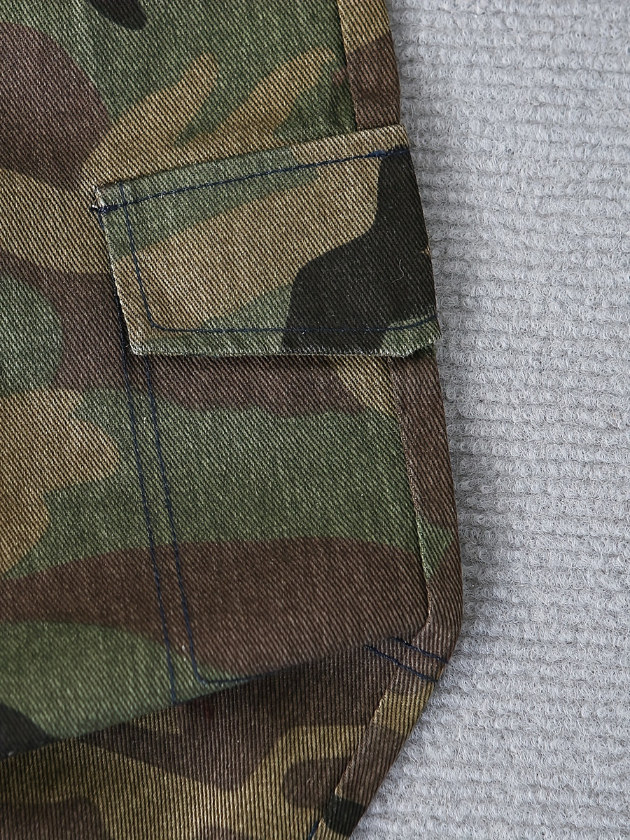 Pantalon cargo camouflage pour garçon avec motif camouflage classique — Monptitlou