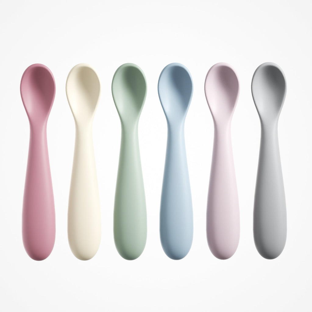 /6 cuillères en silicone pour l'alimentation autonome et le sevrage LED — Monptitlou