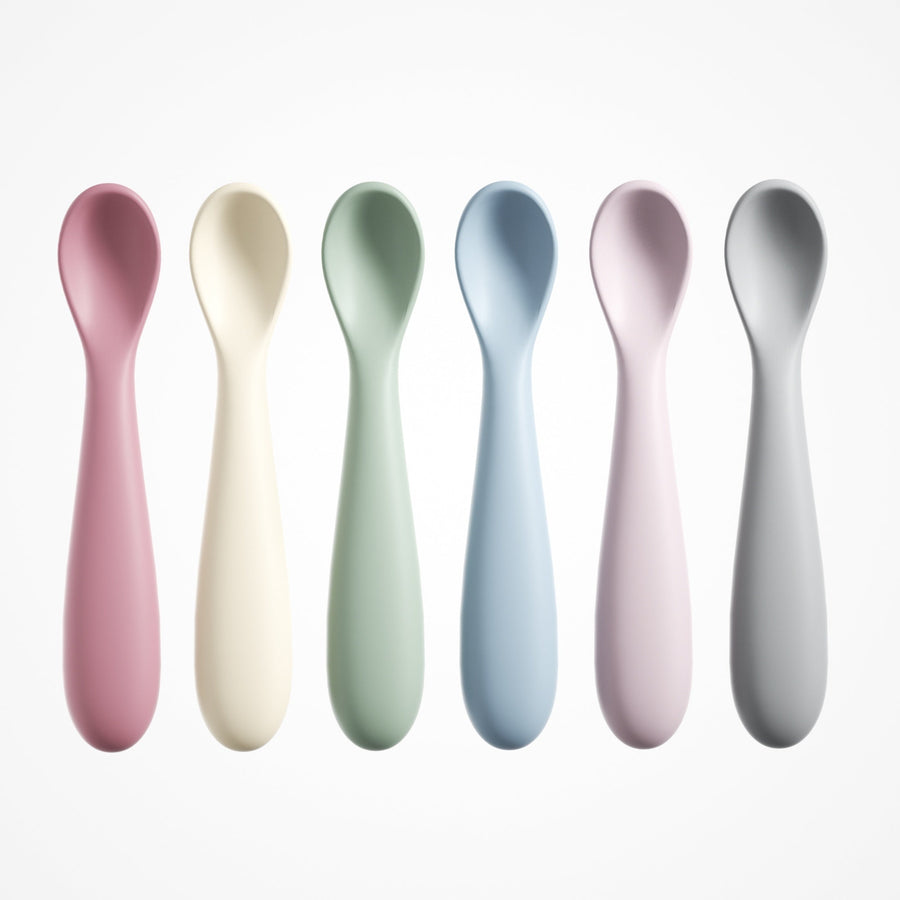 /6 cuillères en silicone pour l'alimentation autonome et le sevrage LED — Monptitlou