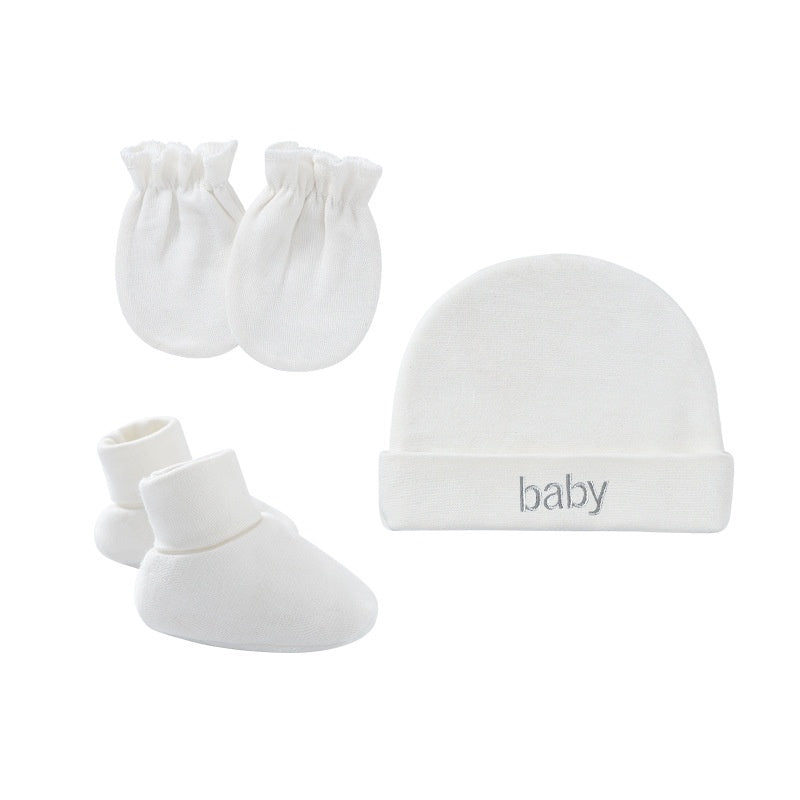 Ensemble 3 pièces pour bébé : bonnet à une couche pour nouveau-né — Monptitlou
