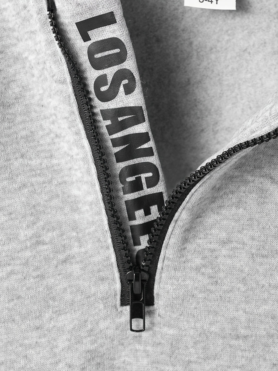 Ensemble sweat à capuche imprimé lettres pour petit garçon — Monptitlou