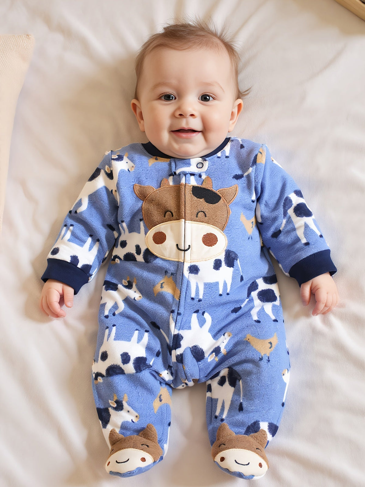 [Parfaite pour Halloween] Combinaison pour garçon imprimé vache — Monptitlou Image