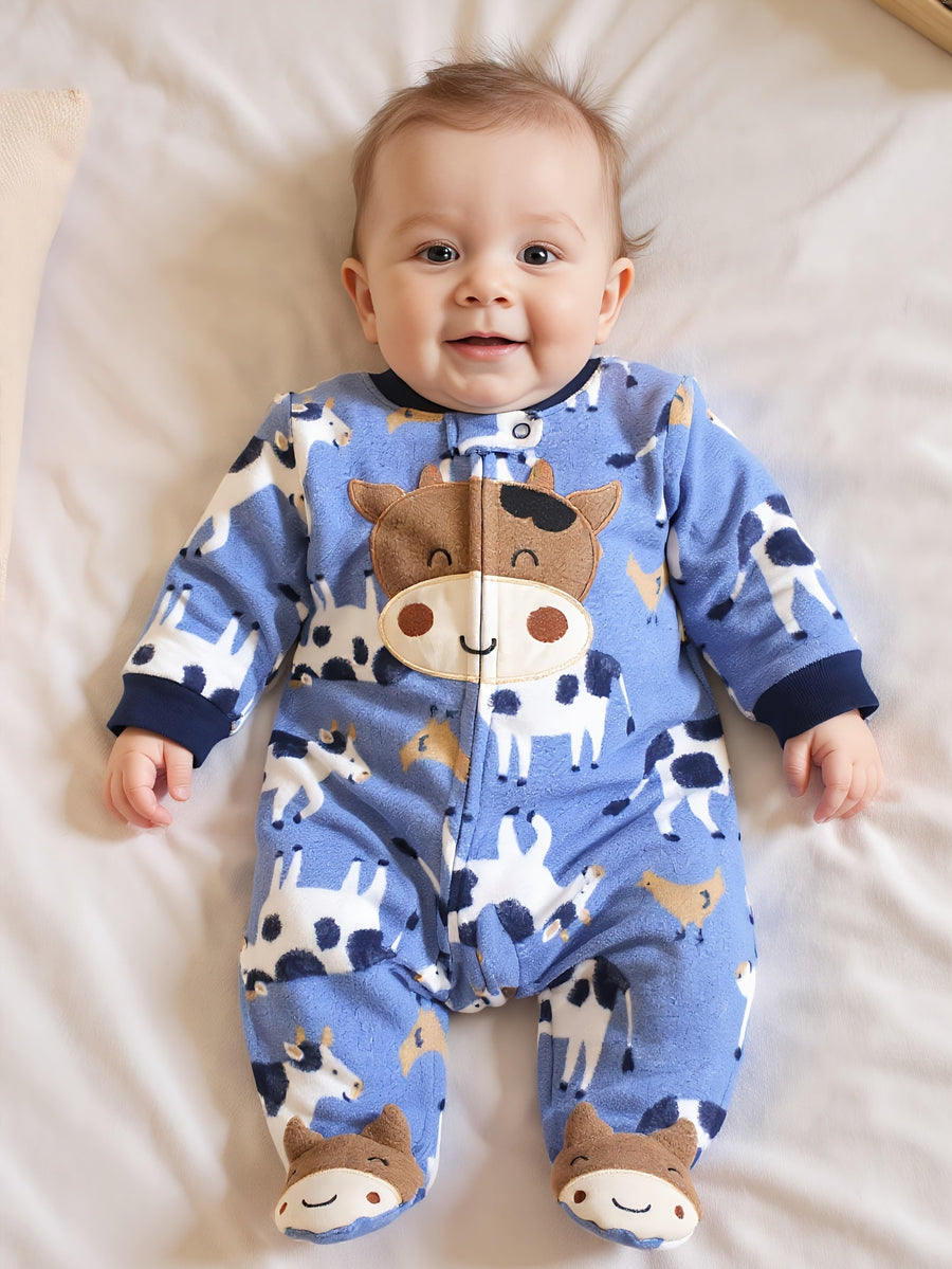 [Parfaite pour Halloween] Combinaison pour garçon imprimé vache — Monptitlou