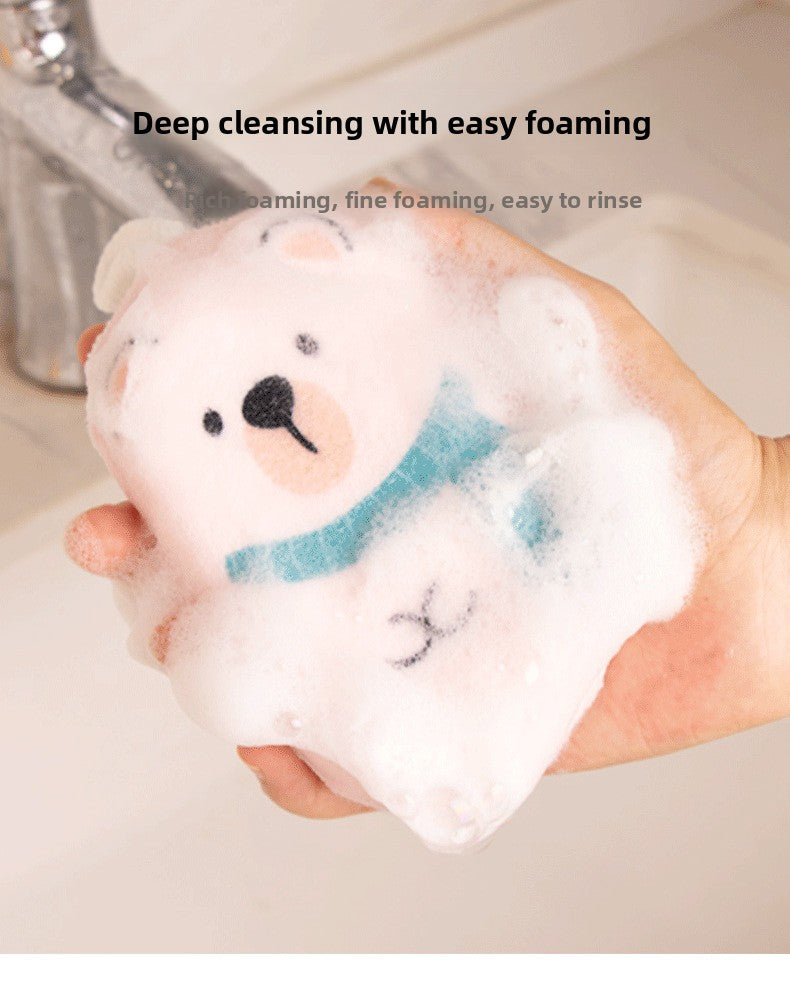 Gant de bain en mousse moussante doux pour nouveau-né, motif cartoon — Monptitlou