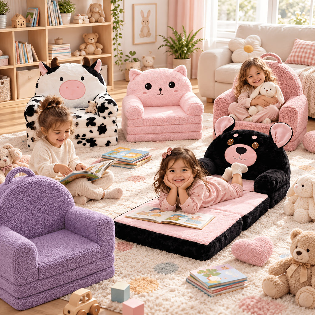 Canapé enfant pliable 2 en 1 convertible en lit