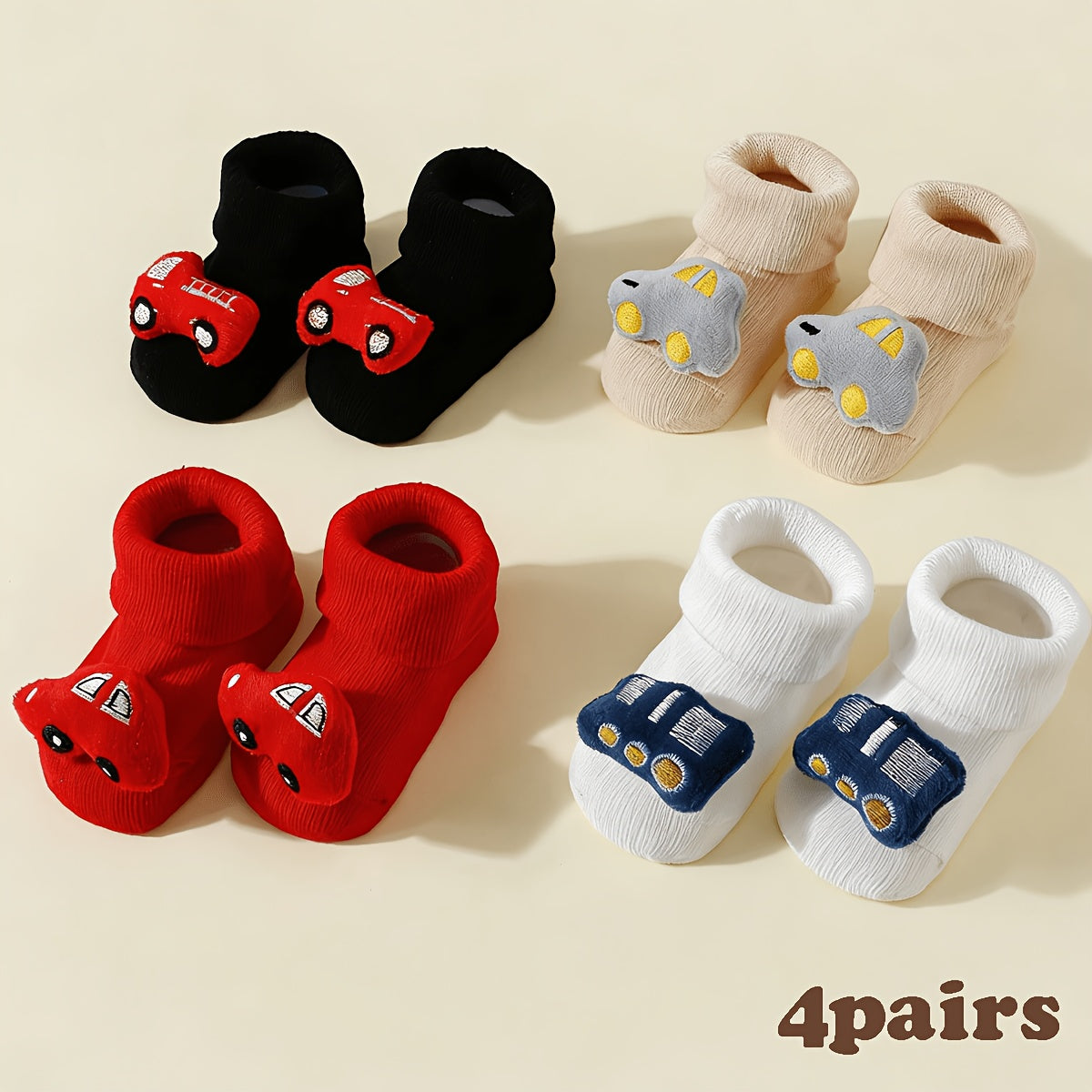 Paires de chaussettes bébé adorables 3D en couleurs polyvalentes noir — Monptitlou Image