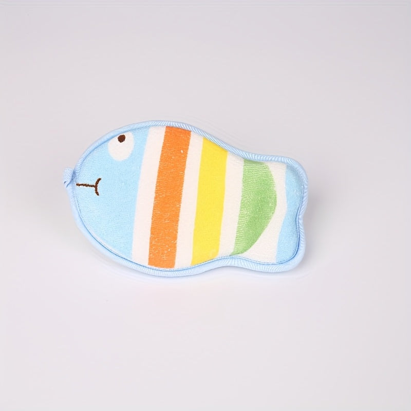 Éponge de bain bébé forme poisson animal cartoon douce pour la peau — Monptitlou