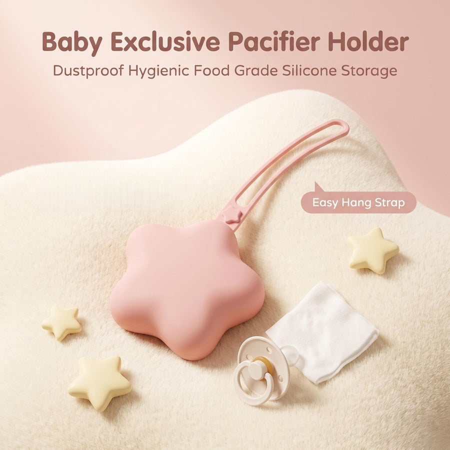 [Cadeau baby-shower] 1 pc Support de Tétine Bébé en Silicone en Forme d'Étoile, Boîte de Stockage Hygiénique Anti-Poussi