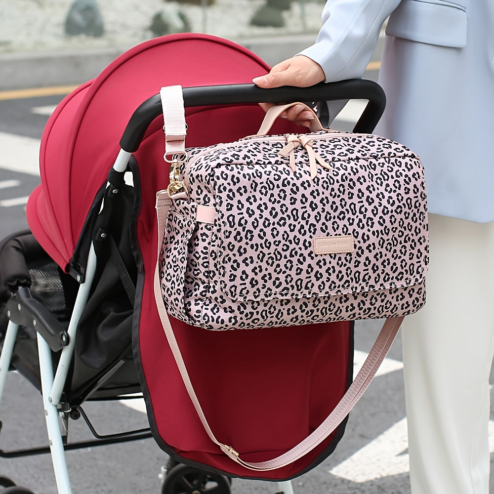 Sac parent à motif léopard, grande capacité pour maternité avec poche à — Monptitlou