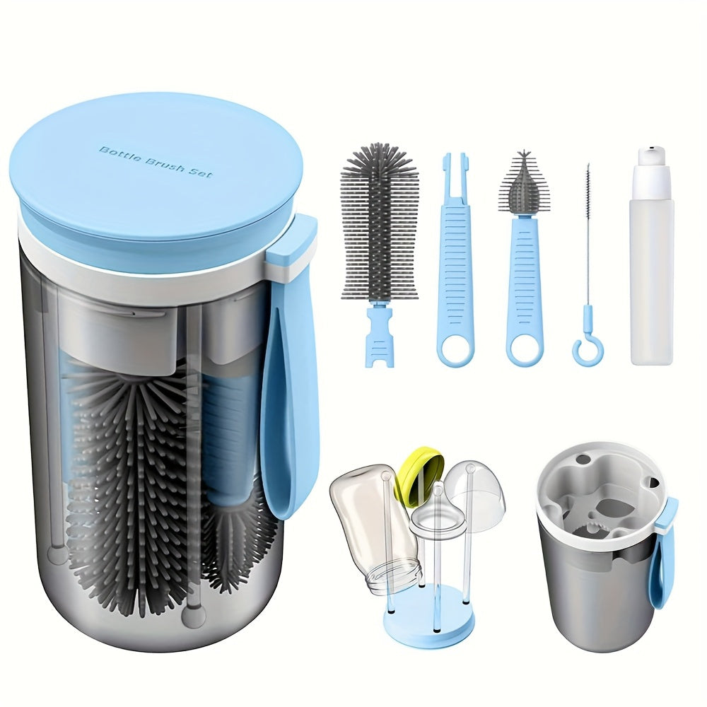Ensemble de brosses à biberons portables en silicone, brosse apaisante — Monptitlou