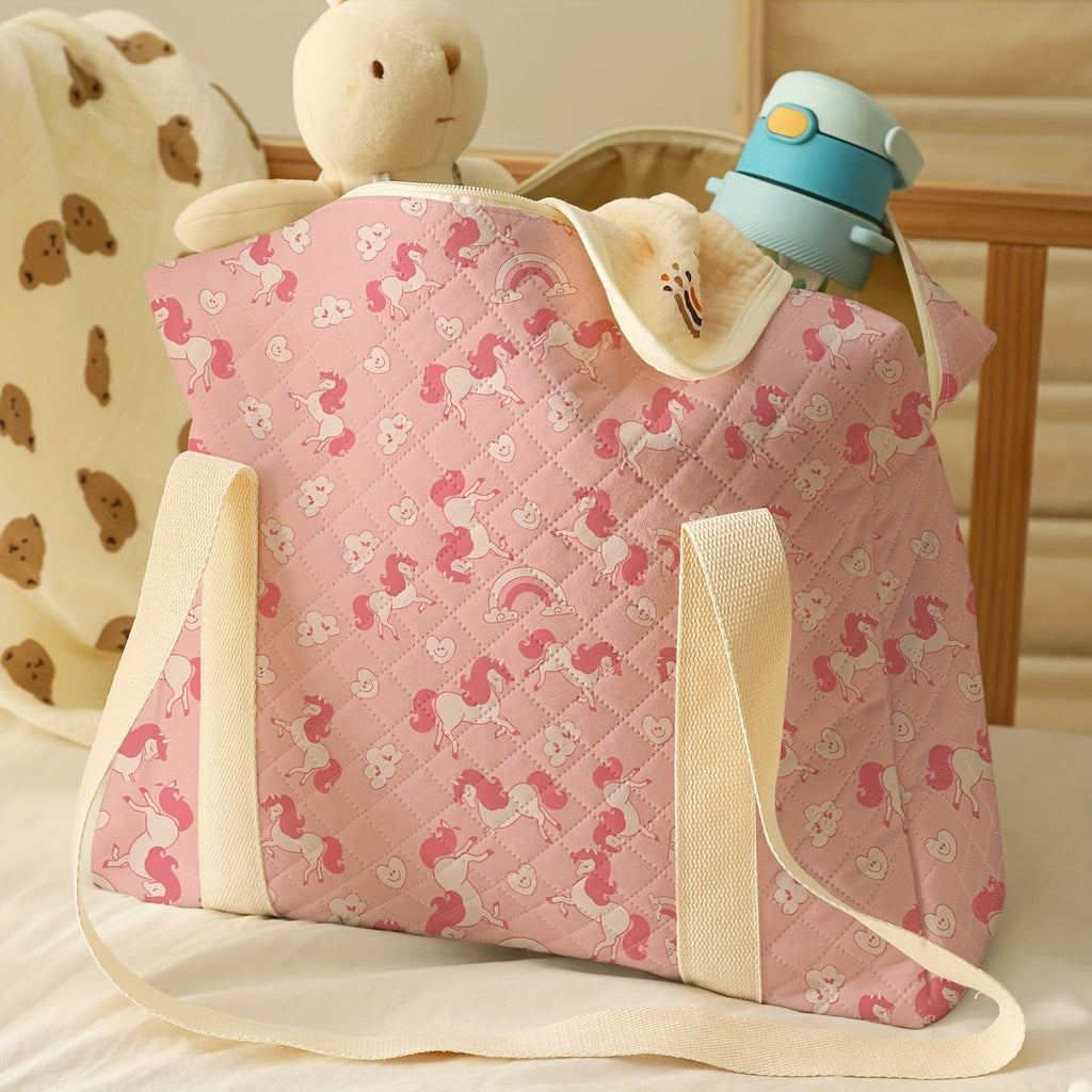 Un grand sac de voyage de grande capacité avec un motif de poney — Monptitlou