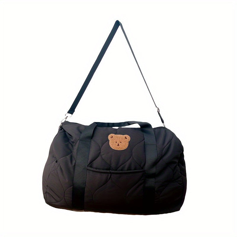 Sac de Maternité Grande Capacité Ours Noir - Parfait pour la Rangement de Couches, Formule & Vêtements, Idéal pour les C