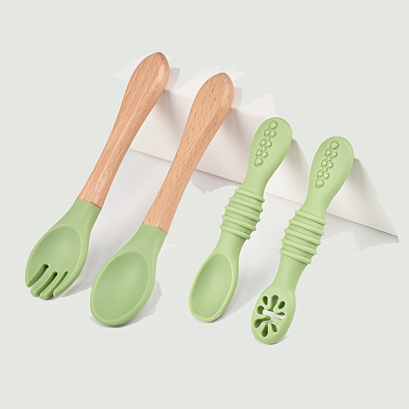 [Ensemble 4 pièces bébé] 4 pièces Ensemble Cuillère et Fourchette en — Monptitlou