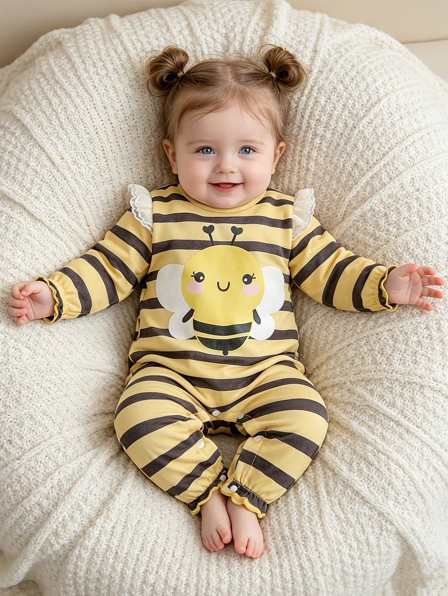 Grenouillère à manches longues pour enfant à imprimé abeille — Monptitlou