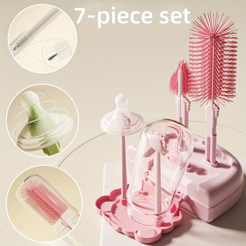 Comprenant un brosse à biberon, une brosse à tétine — Monptitlou
