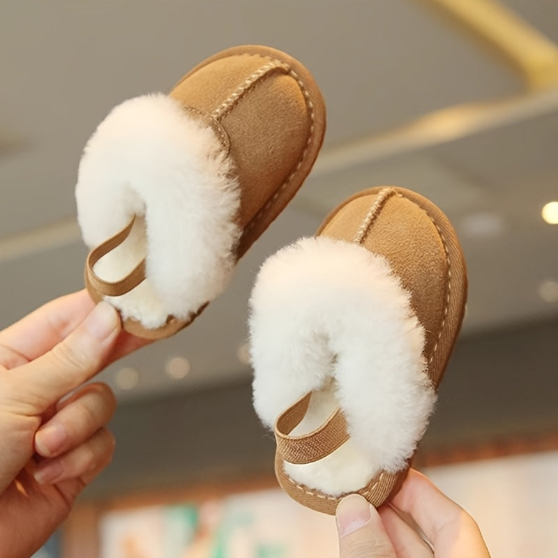 Chaussons Douillets en Peluche pour Bébé Fille - Semelle Souple et Antidérapante pour le Confort Intérieur | Mignons et 
