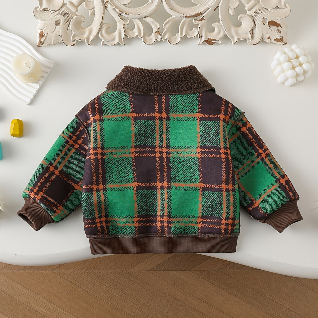 Veste à Revers Classique Unisexe pour Bébé à Carreaux pour — Monptitlou
