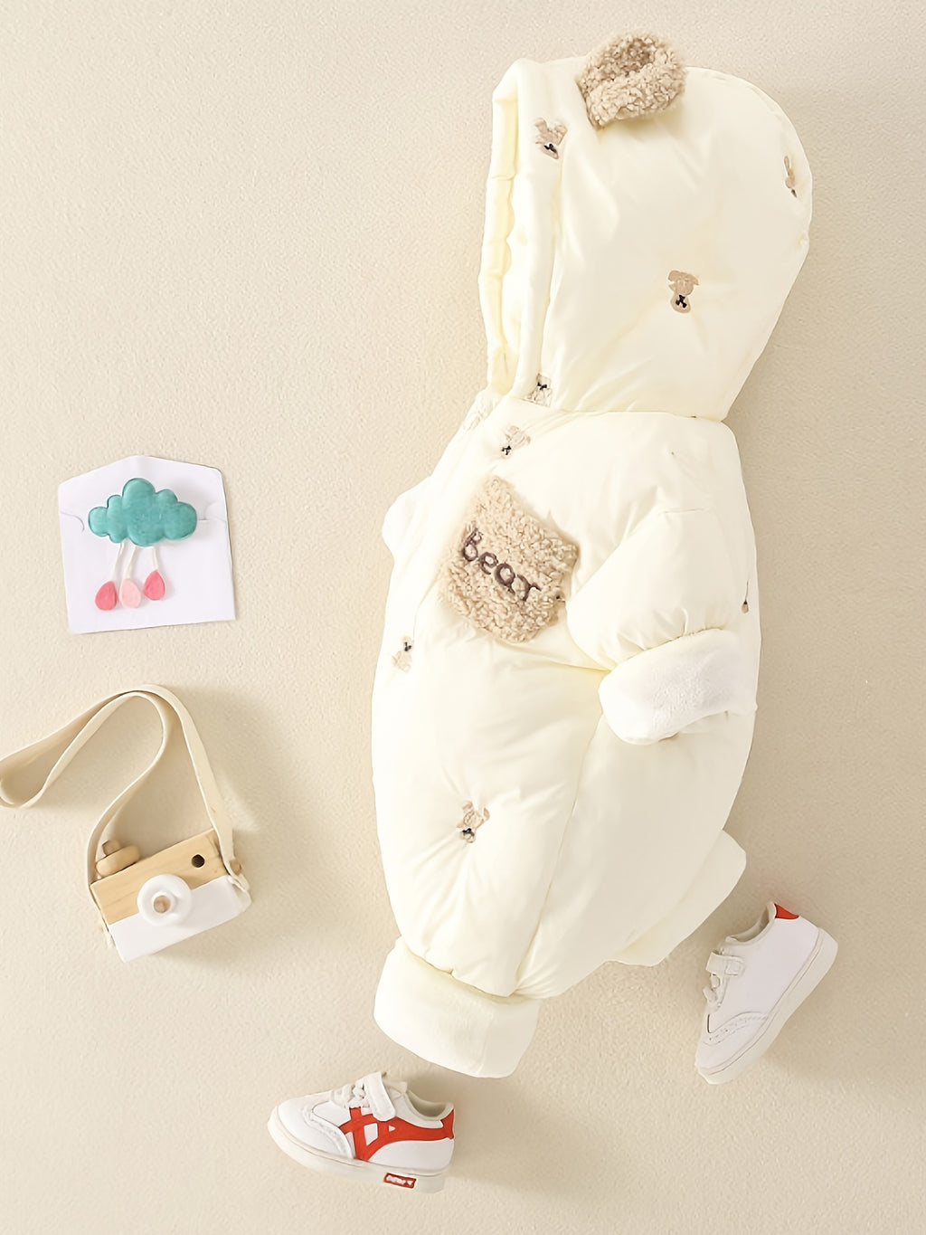 Combinaison bébé enfant unisexe doublée polaire épaisse douce ample à — Monptitlou