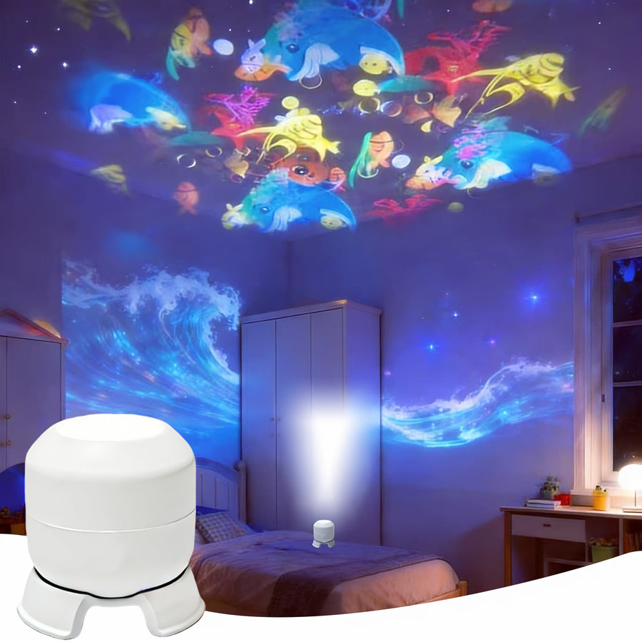 Lampe de nuit LED projection ciel étoilé océan — Monptitlou