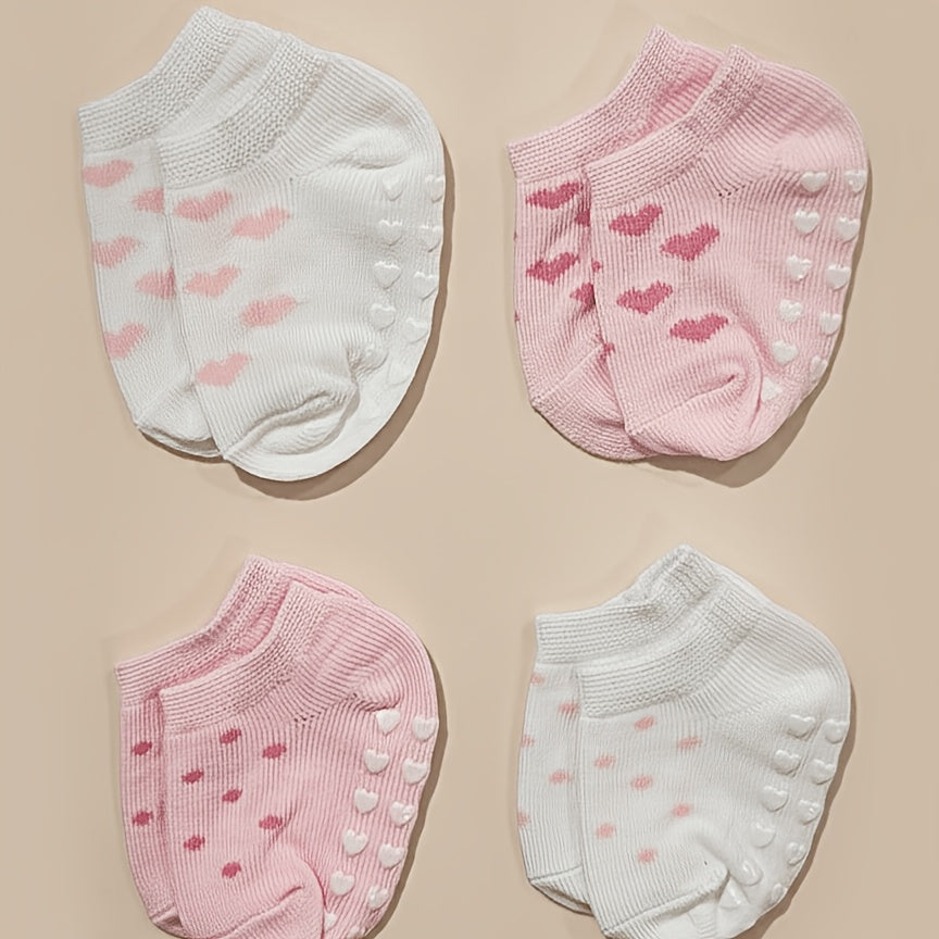 Paires de chaussettes courtes pour enfants à imprimé cœurs — Monptitlou