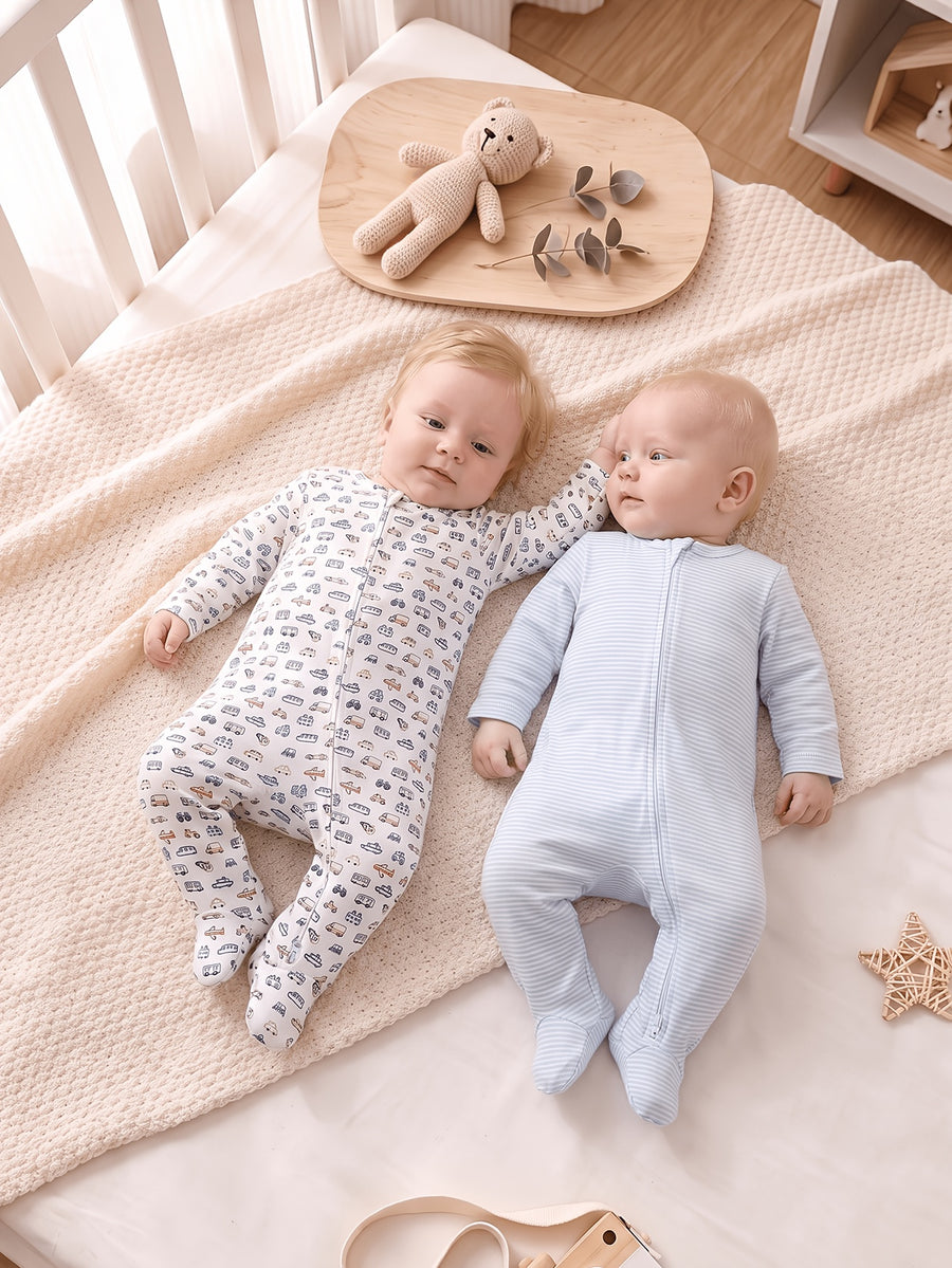 Mini Combinaison de Nuit à Pieds avec Imprimé Œufs — Monptitlou