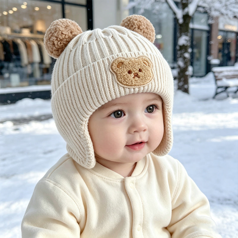Bonnet Épaissi Adorable sur le Thème de l'Ours pour Garçons et Filles — Monptitlou