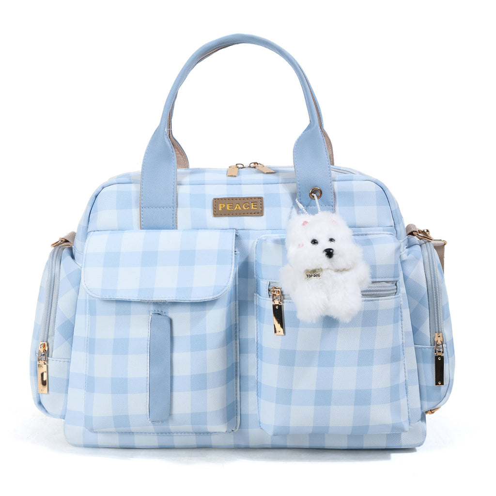Sac parental de luxe léger à carreaux de style britannique — Monptitlou