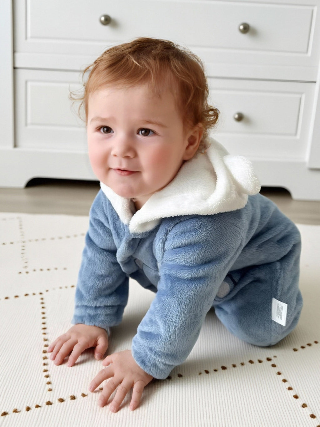 Vêtements pour tout-petits garçons, barboteuse pour bébé automne et hiver, épaisse et chaude, mignon écharpe, appliqué o