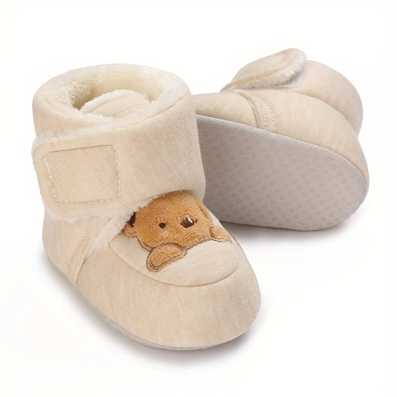 Chaussures et chaussettes d'hiver chaudes pour enfants, chaussures douces antidérapantes pour nouveau-né pour ramper et 