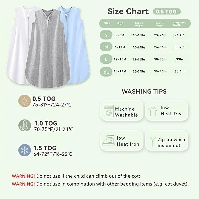 Ensemble 3 pièces pour bébé 100% 0.5 TOG avec fermeture éclair — Monptitlou