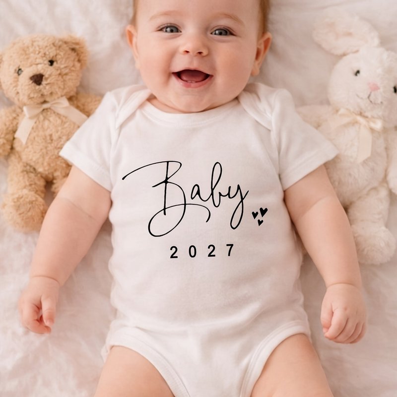 Body Bébé "Baby 2027" avec Impression de Slogan Lettres — Monptitlou Image